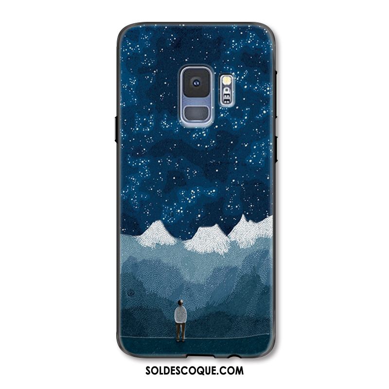 Coque Samsung Galaxy S9 Téléphone Portable Élégant Créatif Gaufrage Jaune Pas Cher