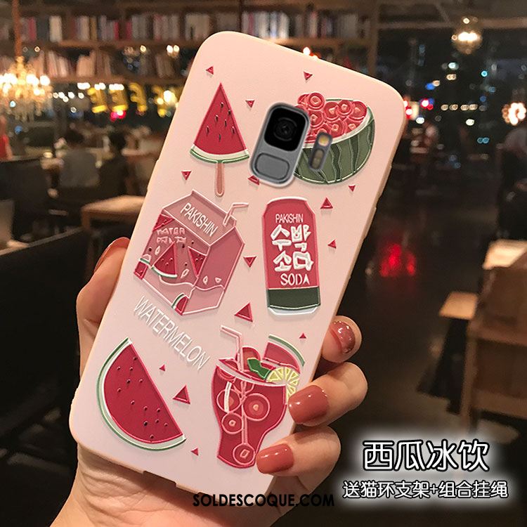 Coque Samsung Galaxy S9 Téléphone Portable Étoile Rose Support Frais Soldes