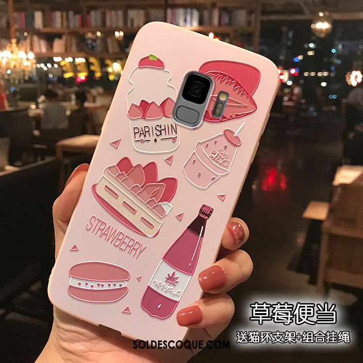 Coque Samsung Galaxy S9 Téléphone Portable Étoile Rose Support Frais Soldes