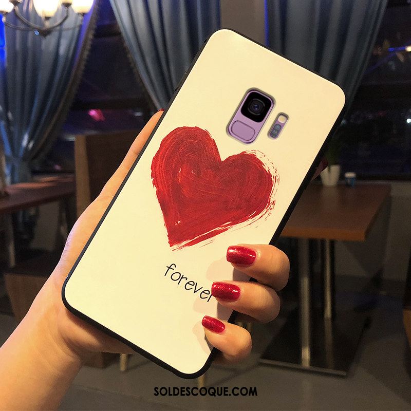 Coque Samsung Galaxy S9 Étoile Net Rouge Incassable Marque De Tendance Blanc Soldes