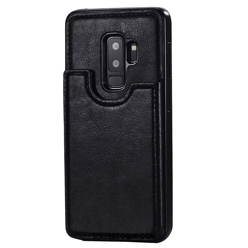 Coque Samsung Galaxy S9+ Étui En Cuir Bleu Incassable Carte Étoile France