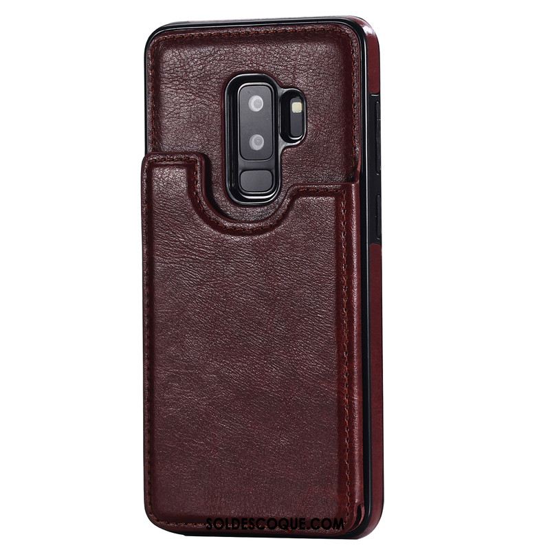 Coque Samsung Galaxy S9+ Étui En Cuir Bleu Incassable Carte Étoile France