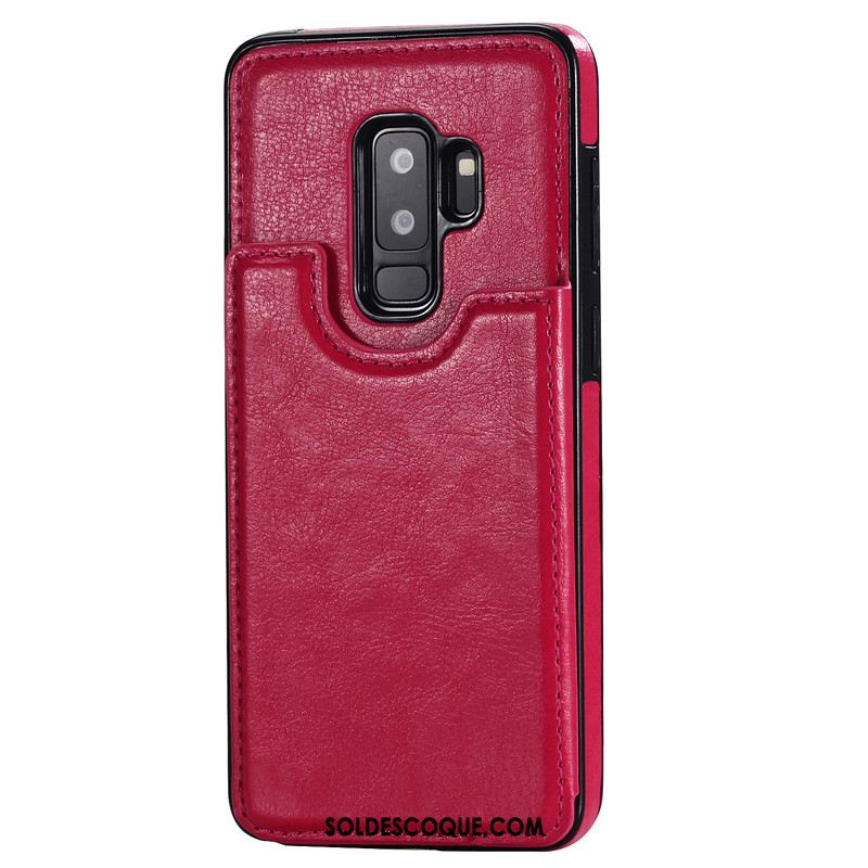 Coque Samsung Galaxy S9+ Étui En Cuir Bleu Incassable Carte Étoile France