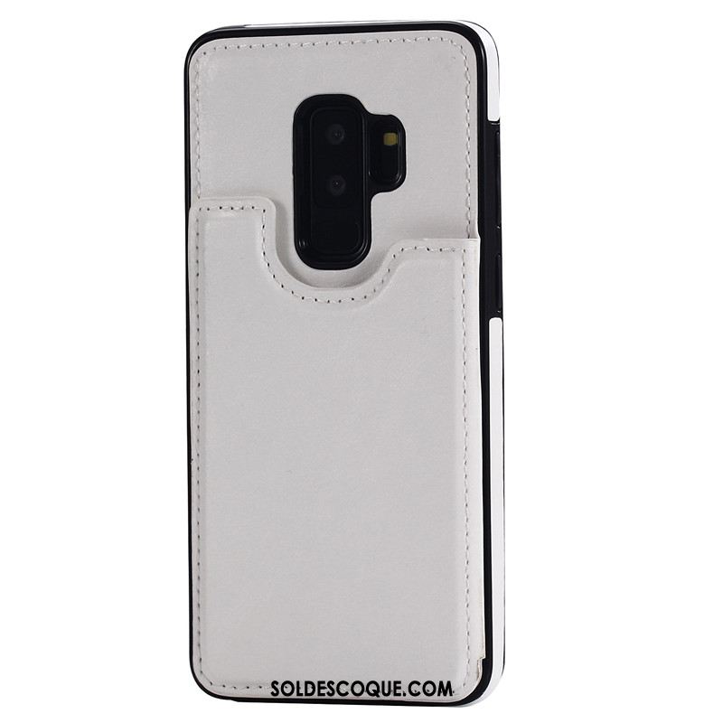 Coque Samsung Galaxy S9+ Étui En Cuir Bleu Incassable Carte Étoile France