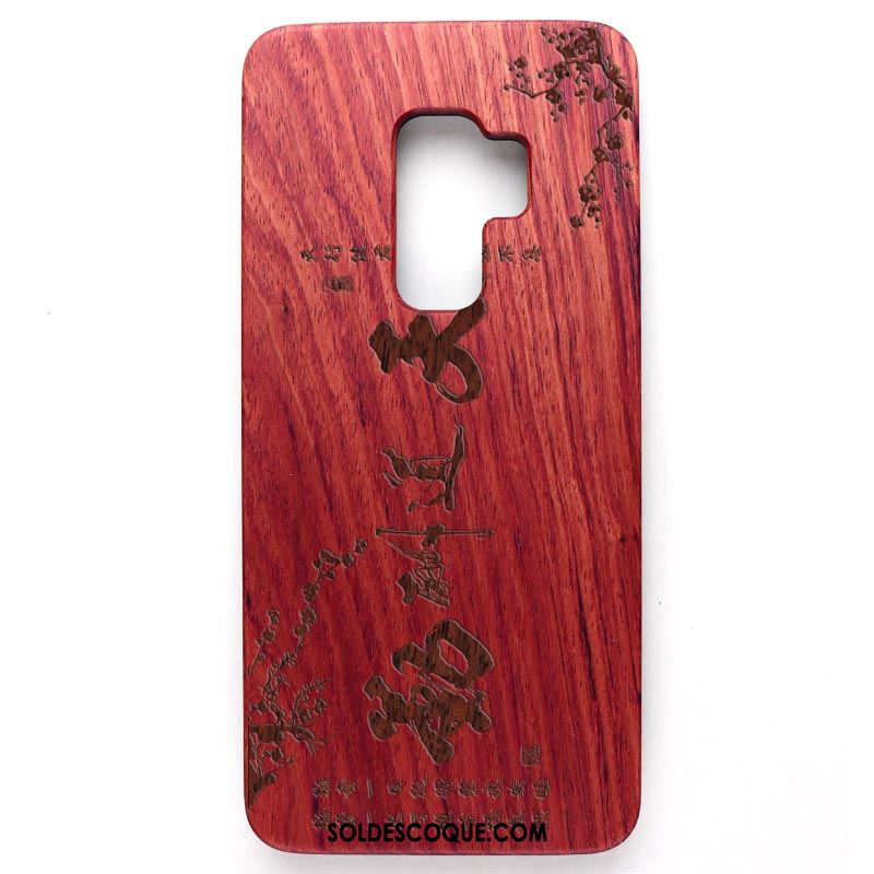 Coque Samsung Galaxy S9 Étui Étoile Gaufrage En Bois Téléphone Portable Pas Cher