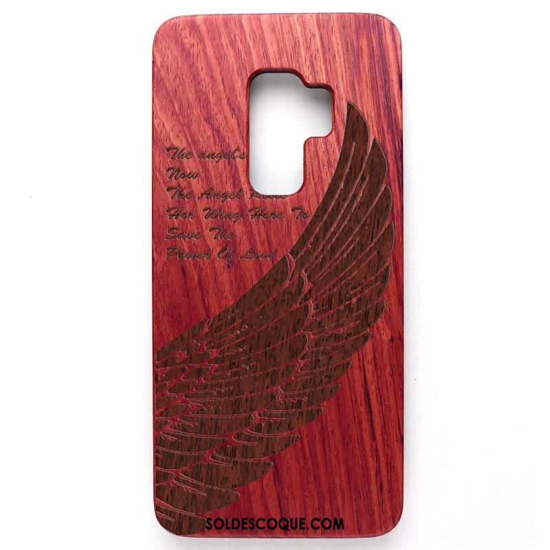 Coque Samsung Galaxy S9 Étui Étoile Gaufrage En Bois Téléphone Portable Pas Cher