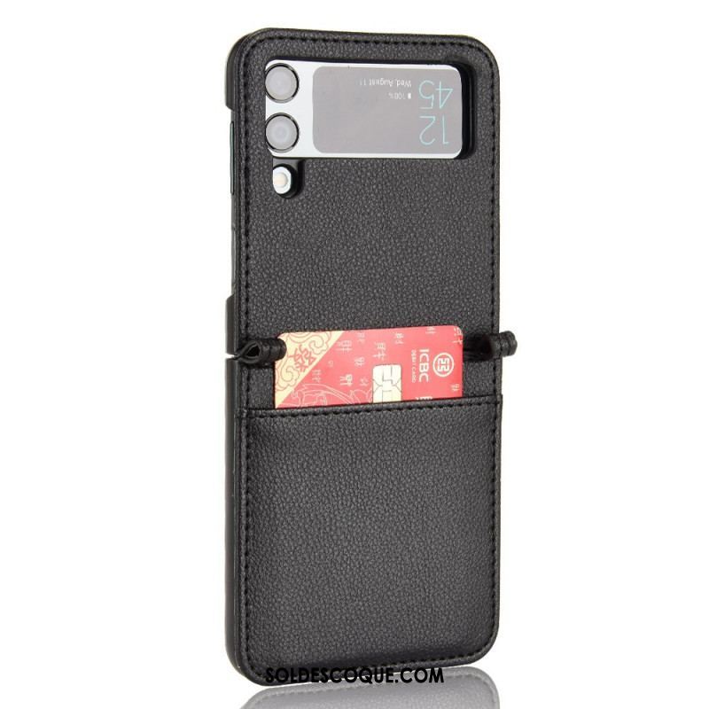 Coque Samsung Galaxy Z Flip 3 5G Style Cuir Litchi Porte-Carte