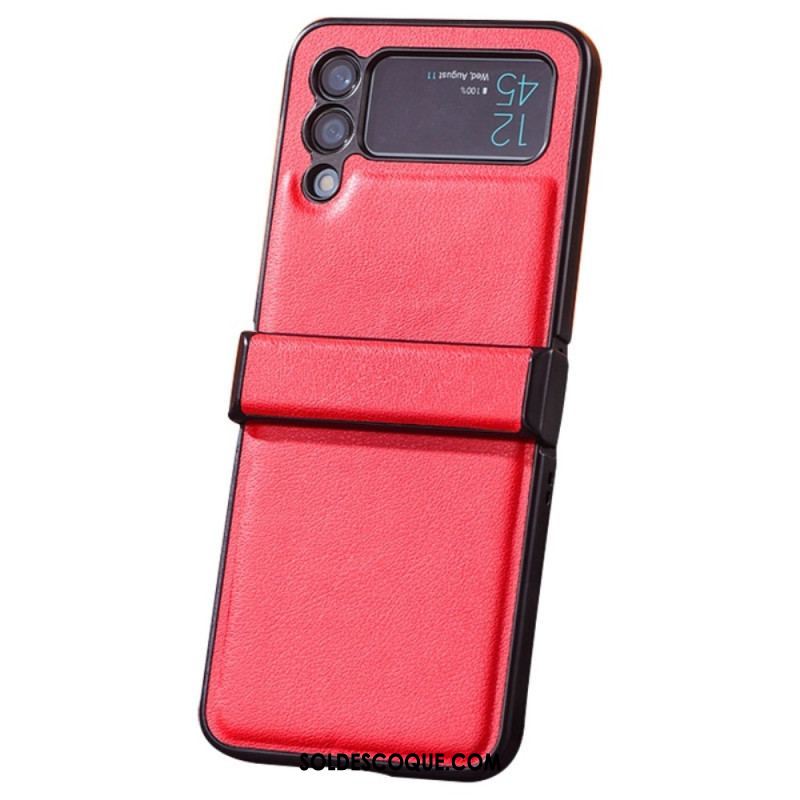 Coque Samsung Galaxy Z Flip 4 5G Effet Cuir avec Charnière