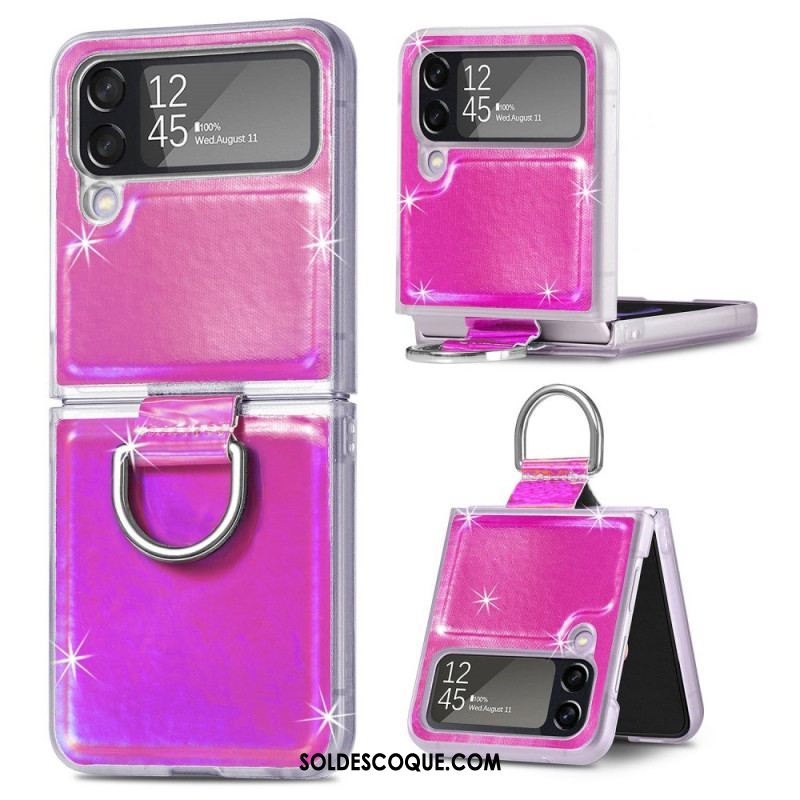 Coque Samsung Galaxy Z Flip 4 Couleurs Électriques et Anneau