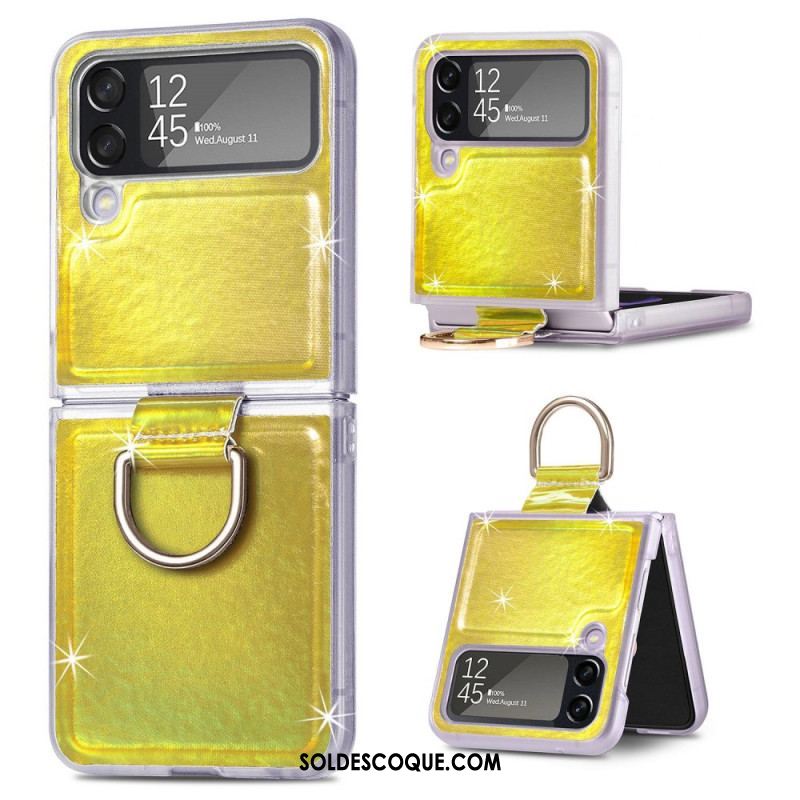 Coque Samsung Galaxy Z Flip 4 Couleurs Électriques et Anneau