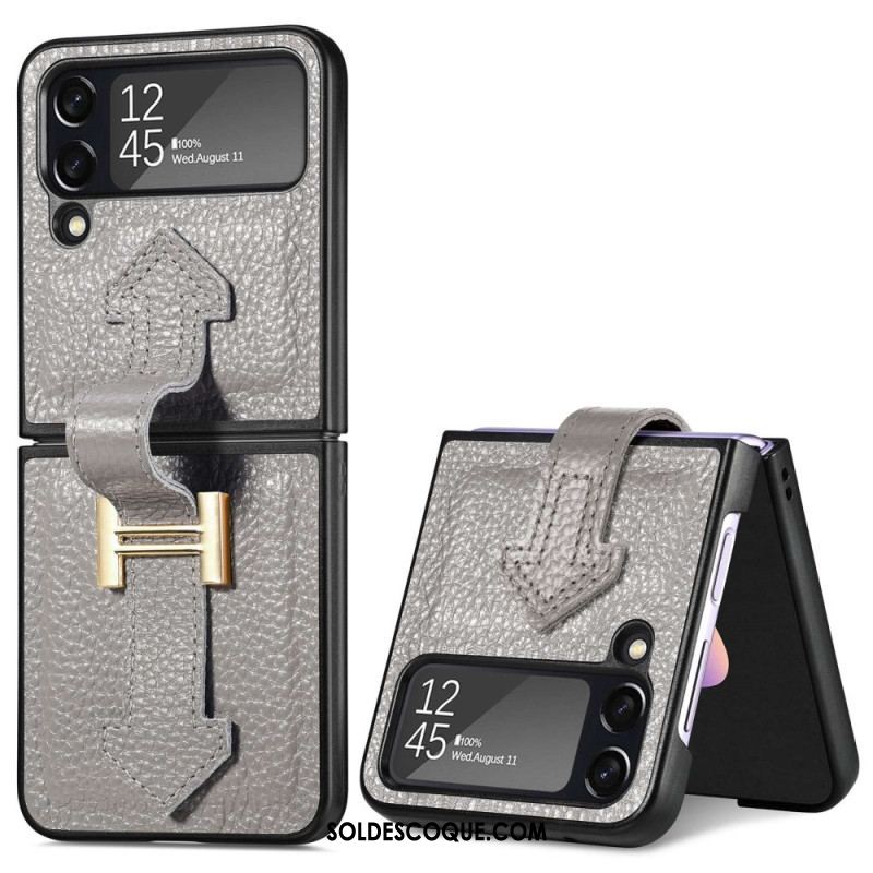 Coque Samsung Galaxy Z Flip 4 Cuir et Breloques