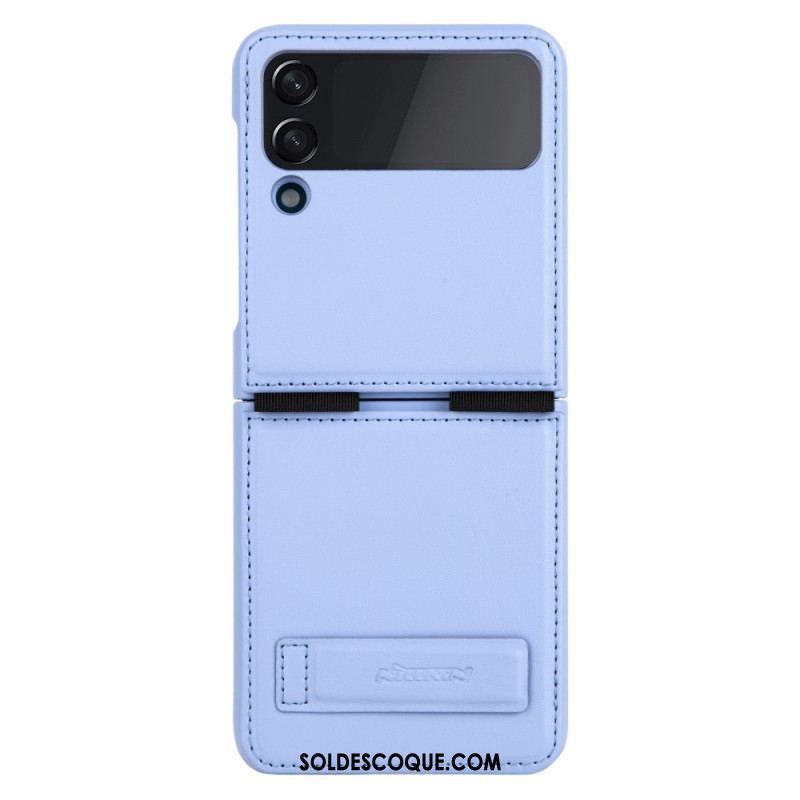 Coque Samsung Galaxy Z Flip 4 Cuir et Support NILLKIN