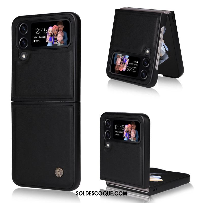 Coque Samsung Galaxy Z Flip 4 Effet Cuir YIKATU