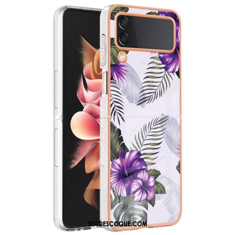 Coque Samsung Galaxy Z Flip 4 Marbre Floral