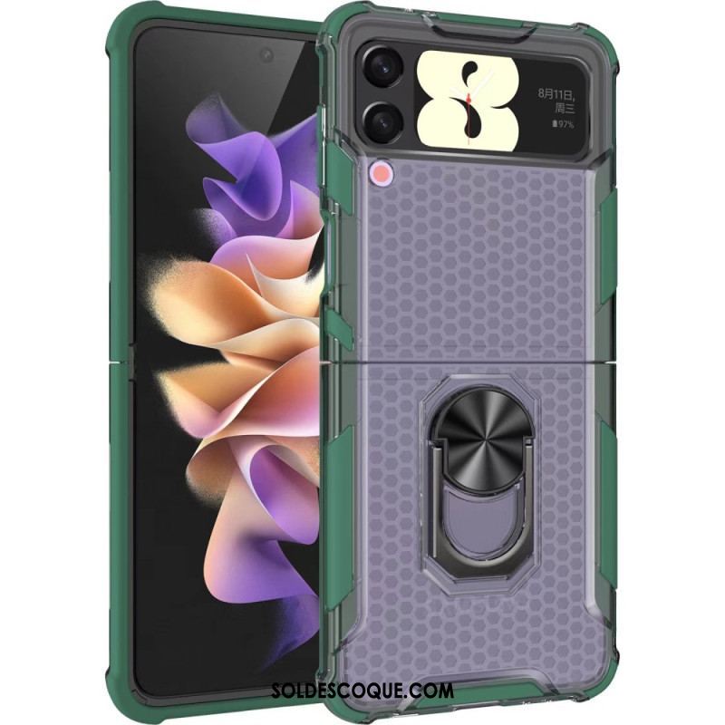 Coque Samsung Galaxy Z Flip 4 Nid d'Abeille avec Anneau-Support