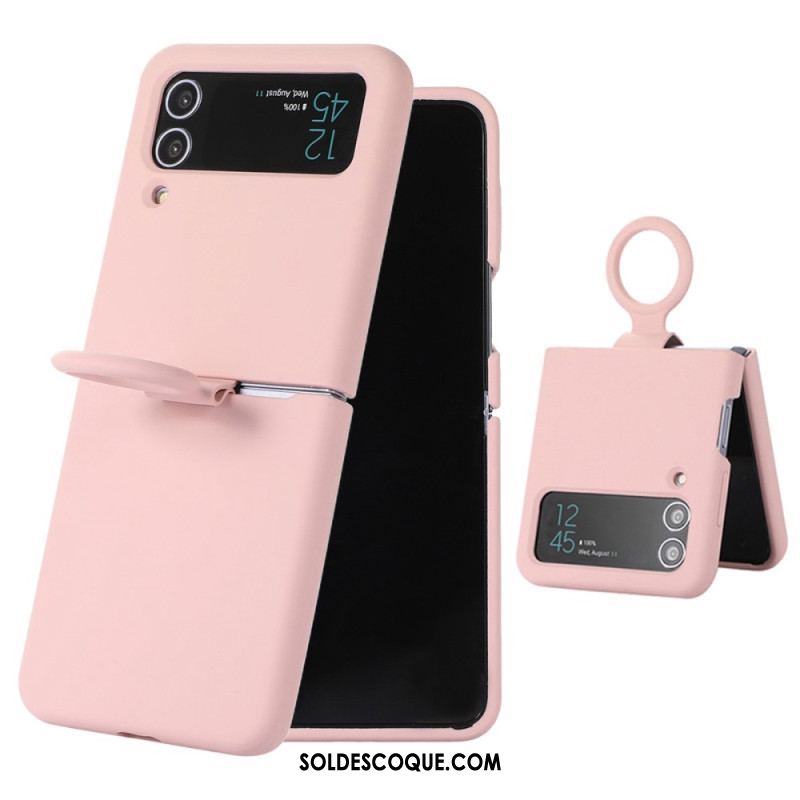 Coque Samsung Galaxy Z Flip 4 Silicone Liquide avec Anneau