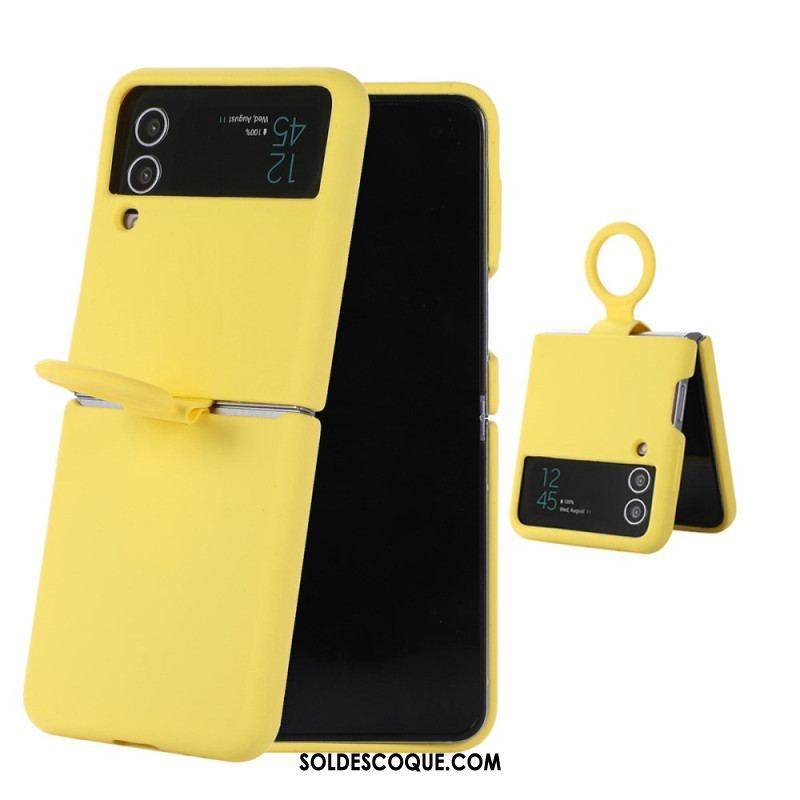 Coque Samsung Galaxy Z Flip 4 Silicone Liquide avec Anneau