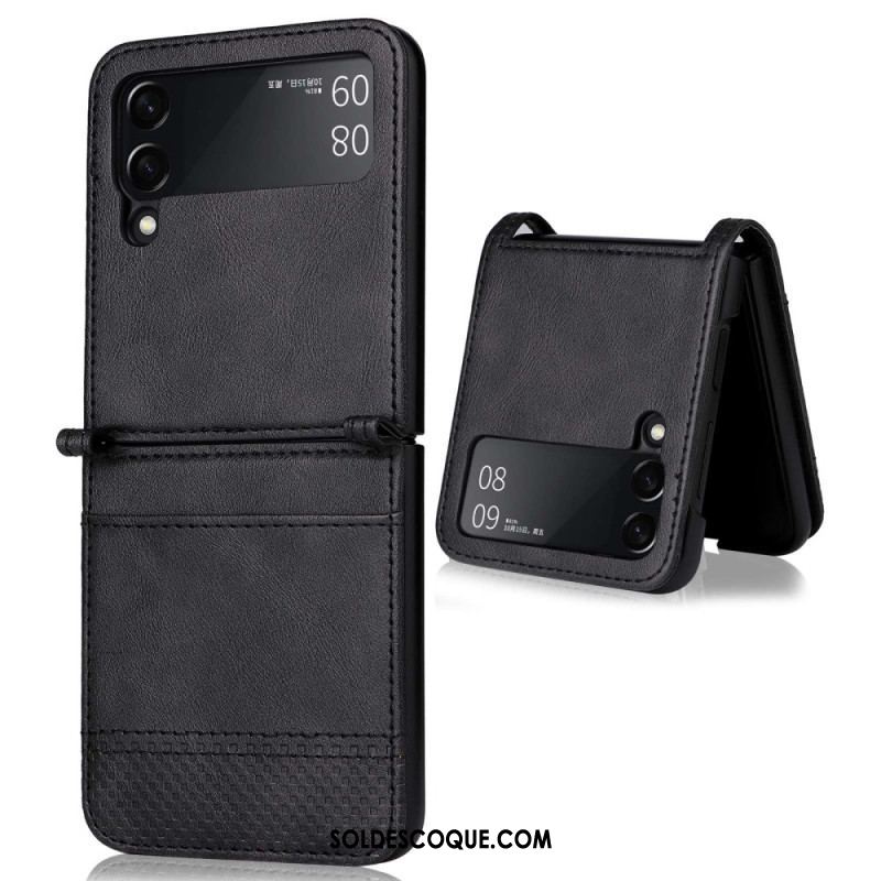 Coque Samsung Galaxy Z Flip 4 Style Cuir Vintage Porte-Carte