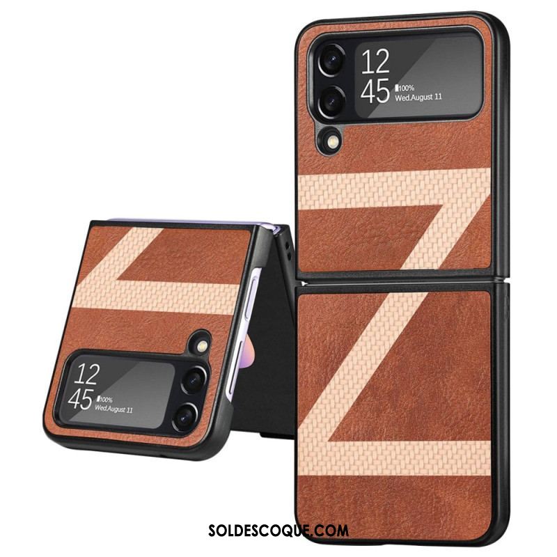 Coque Samsung Galaxy Z Flip 4 Style Cuir Z Design