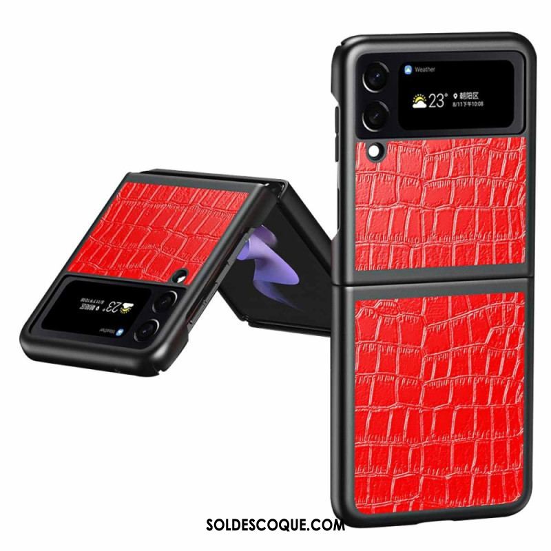 Coque Samsung Galaxy Z Flip 4 Style Peau de Crocodile