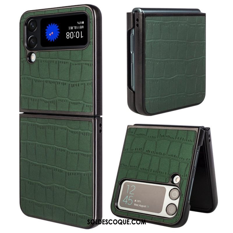 Coque Samsung Galaxy Z Flip 4 Style Peau de Crocodile