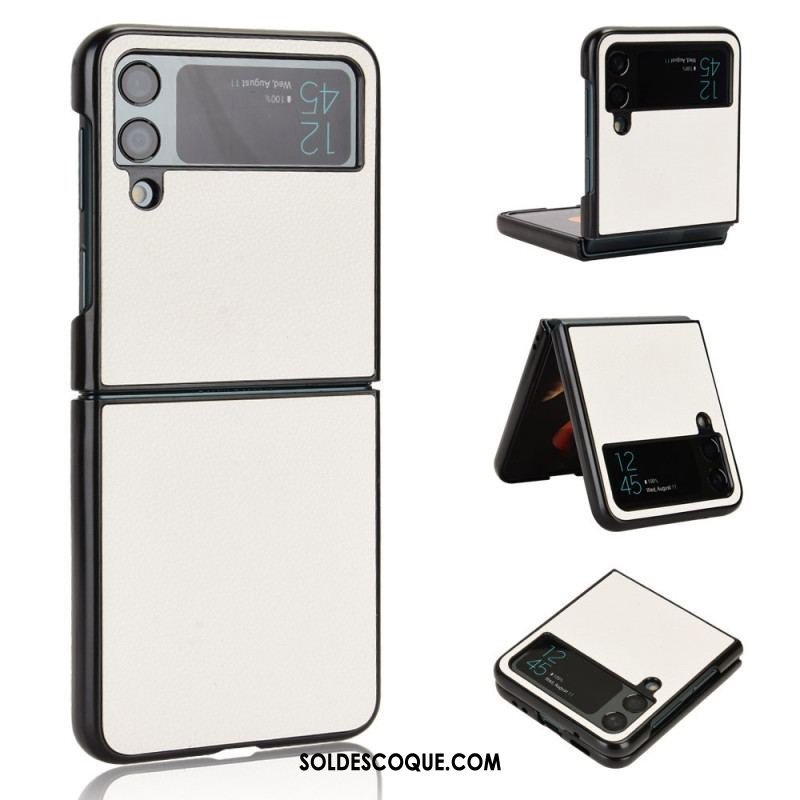 Coque Samsung Galaxy Z Flip 4 Texture Cuir Litchi