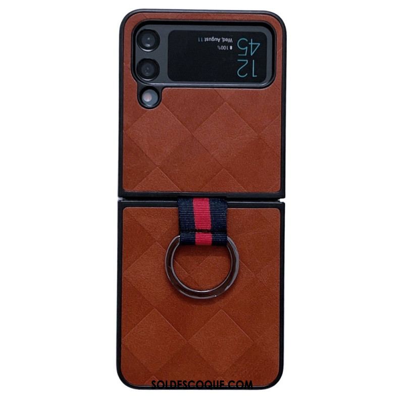 Coque Samsung Galaxy Z Flip 4 Tressée avec Anneau