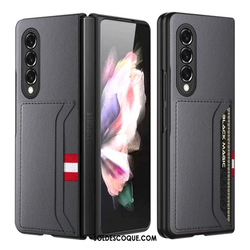 Coque Samsung Galaxy Z Fold 3 5G Cuir Litchi Double Porte-Cartes