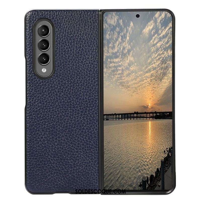 Coque Samsung Galaxy Z Fold 3 5G Cuir Litchi Véritable