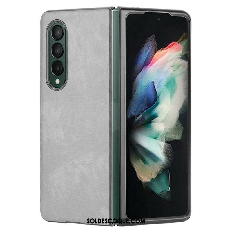 Coque Samsung Galaxy Z Fold 3 5G Effet Cuir Litchi