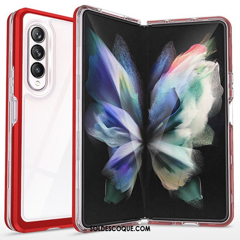 Coque Samsung Galaxy Z Fold 3 5G Hybride Transparente Rebords Colorés