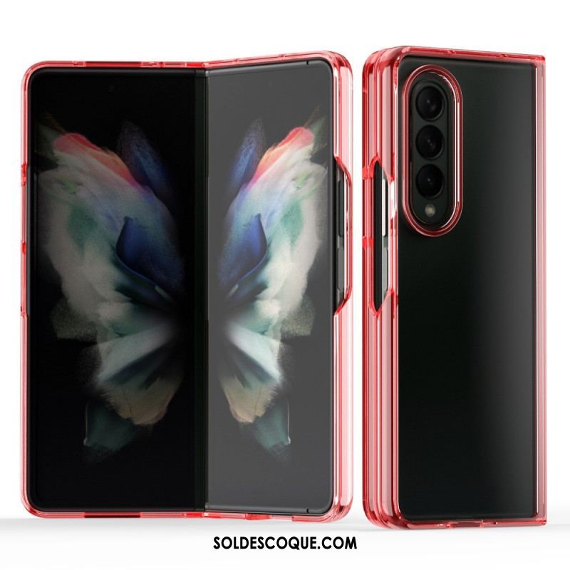 Coque Samsung Galaxy Z Fold 3 5G Transparente Rebords Colorés