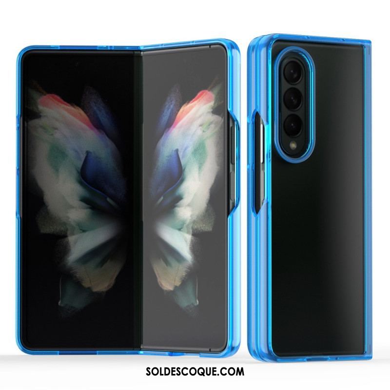 Coque Samsung Galaxy Z Fold 3 5G Transparente Rebords Colorés