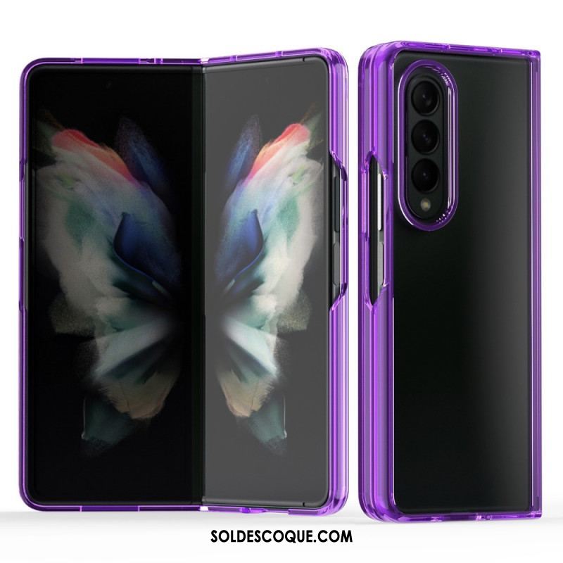 Coque Samsung Galaxy Z Fold 3 5G Transparente Rebords Colorés