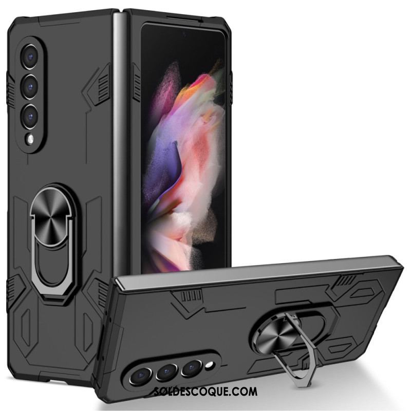 Coque Samsung Galaxy Z Fold 4 Bi-matière et Anneau Rotatif