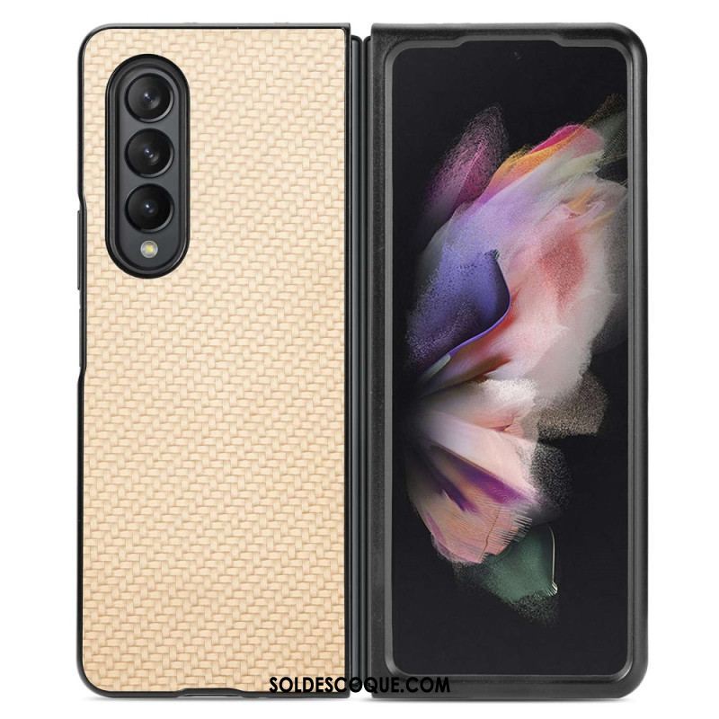 Coque Samsung Galaxy Z Fold 4 Fibre de Carbone Effet Tissé