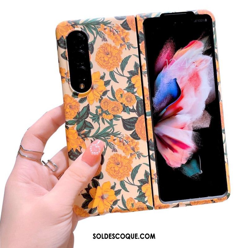 Coque Samsung Galaxy Z Fold 4 Fleurs Papier Peint