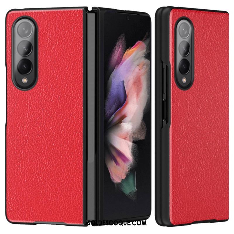 Coque Samsung Galaxy Z Fold 4 Simili Cuir Enduit Litchi