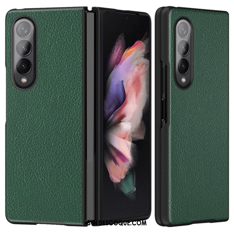 Coque Samsung Galaxy Z Fold 4 Simili Cuir Enduit Litchi