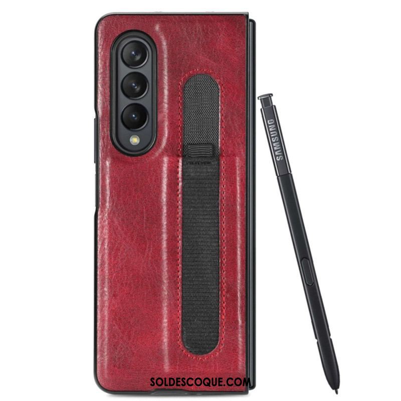 Coque Samsung Galaxy Z Fold 4 Simili Cuir Stylet