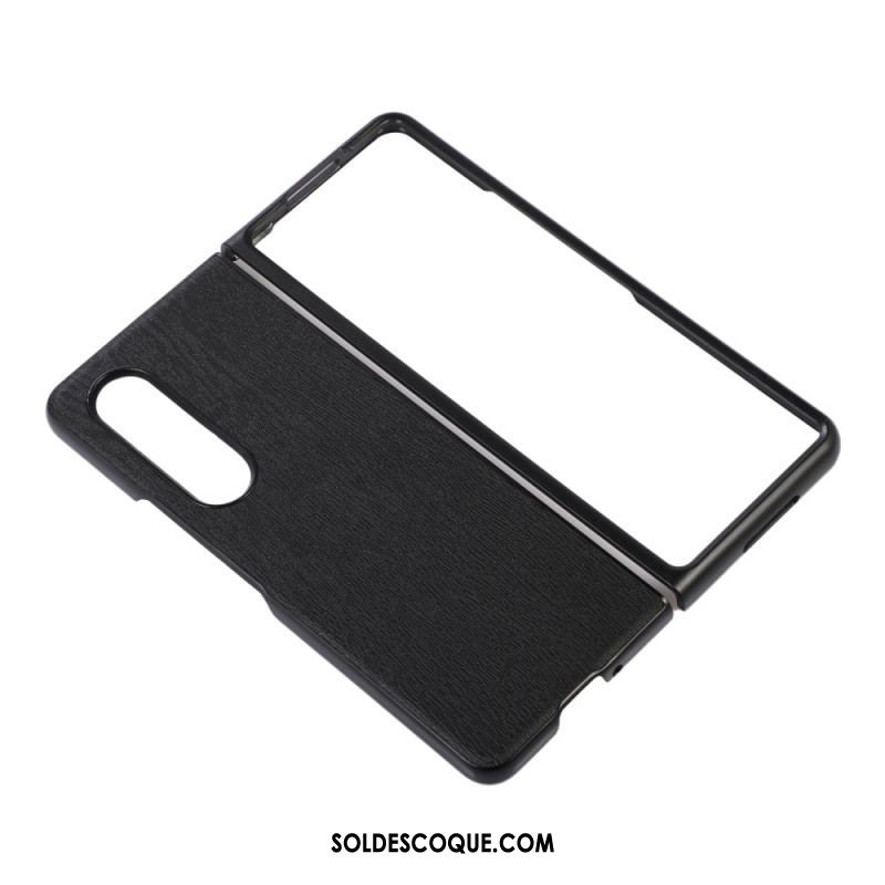 Coque Samsung Galaxy Z Fold 4 Simili Cuir Texture Bois