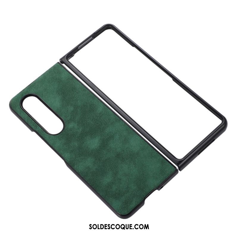 Coque Samsung Galaxy Z Fold 4 Simili Cuir Texture Peau