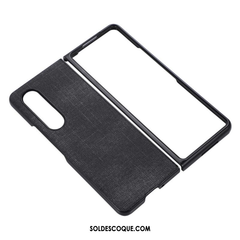 Coque Samsung Galaxy Z Fold 4 Simili Cuir Tissé