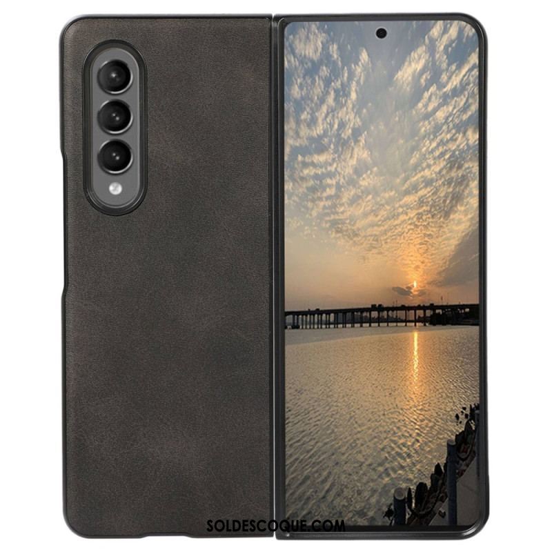 Coque Samsung Galaxy Z Fold 4 Texture Cuir Enduit