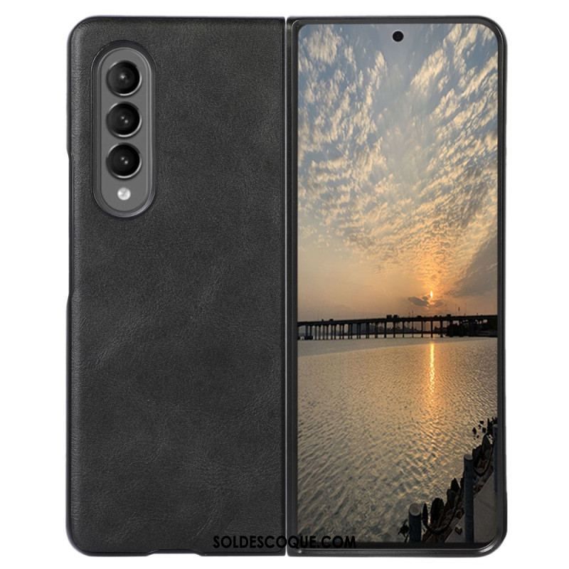 Coque Samsung Galaxy Z Fold 4 Texture Simili Cuir Classique