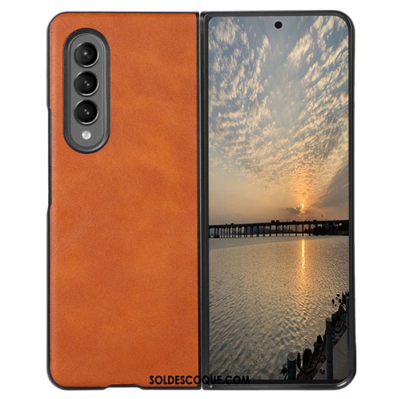 Coque Samsung Galaxy Z Fold 4 Texture Simili Cuir Classique