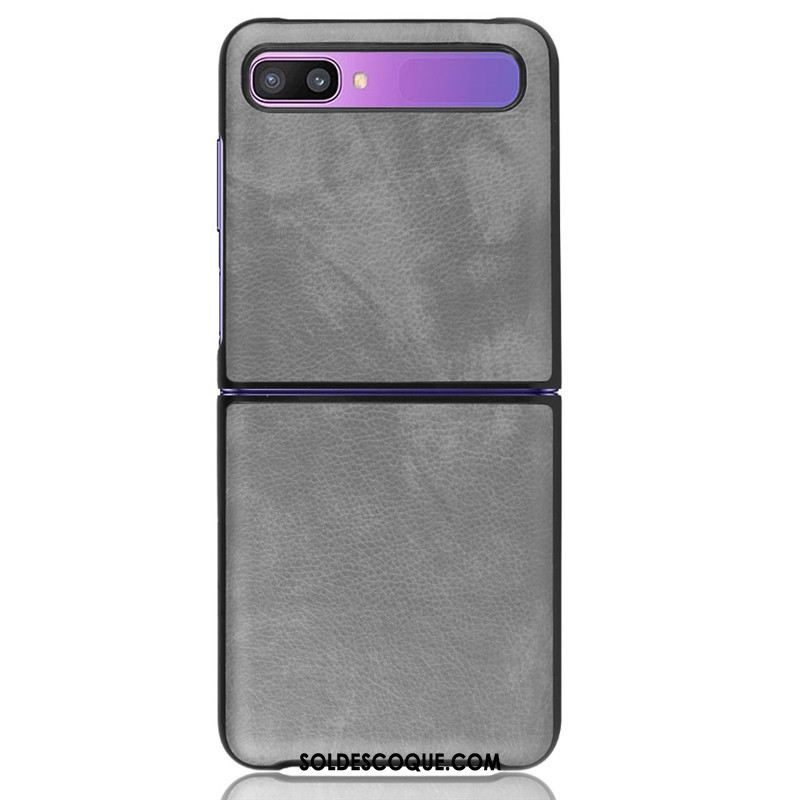 Coque Samsung Z Flip Gris Tout Compris Cuir Mode Incassable Soldes