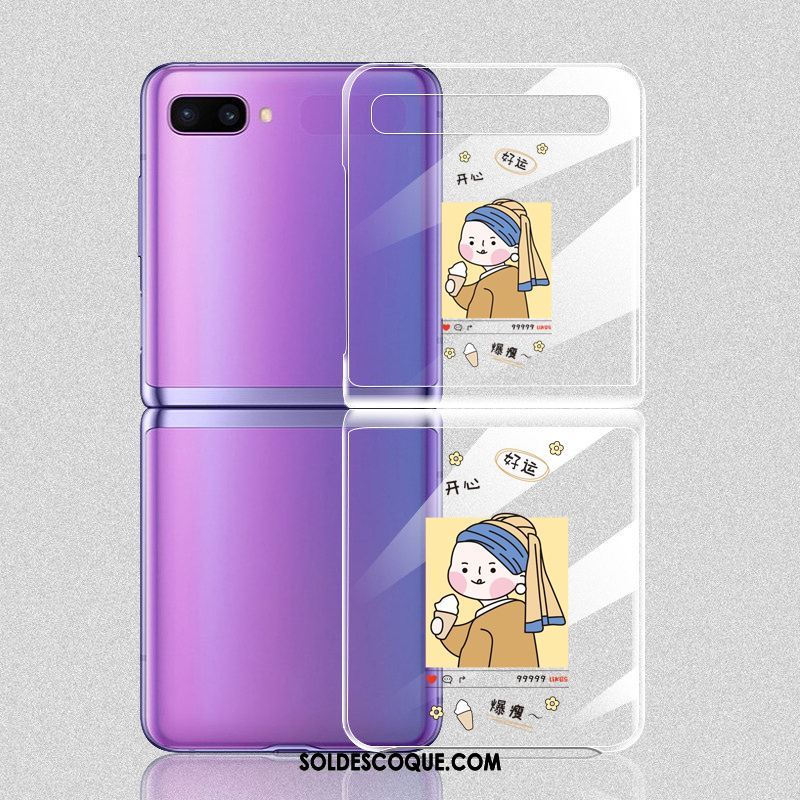 Coque Samsung Z Flip Transparent Marque De Tendance Étui Amoureux Dessin Animé Pas Cher