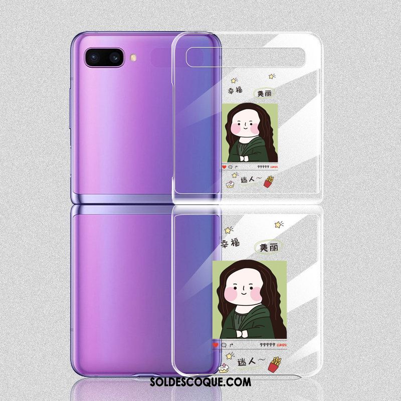 Coque Samsung Z Flip Transparent Marque De Tendance Étui Amoureux Dessin Animé Pas Cher