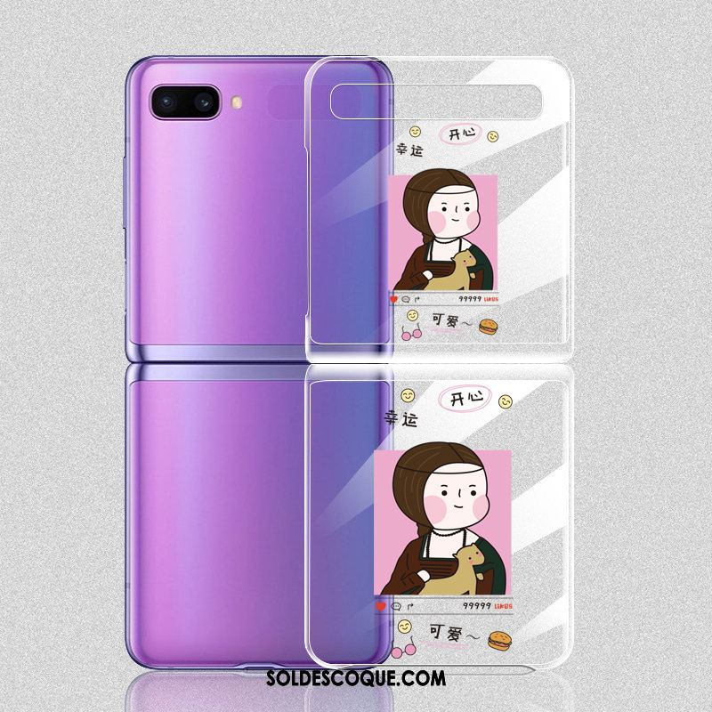 Coque Samsung Z Flip Transparent Marque De Tendance Étui Amoureux Dessin Animé Pas Cher